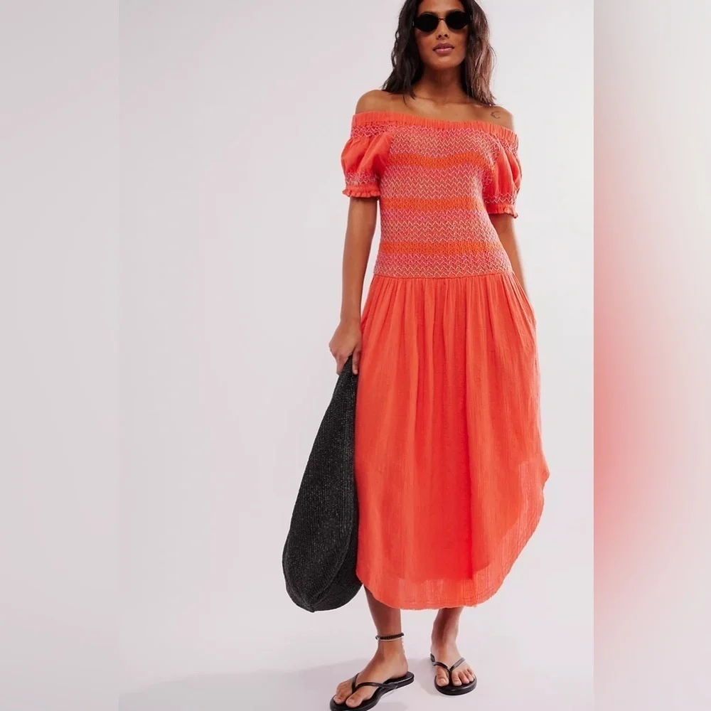 🌸Free People Catch Me Midi Dress